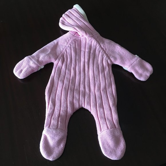 FADED GLORY Pink Cable Sweater Hooded Snow Suit - Picture 6 of 10